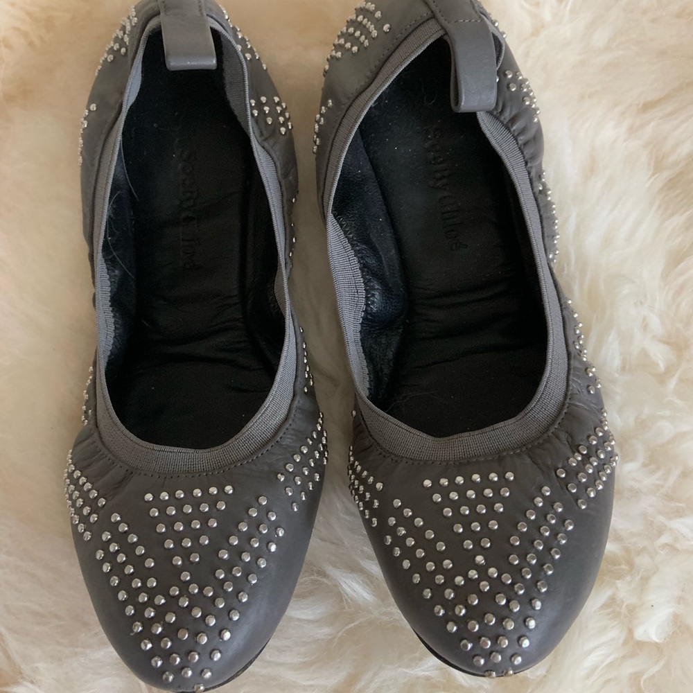 See by Chloe Leather studded flats size 38 1/2